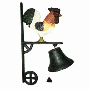 Cajun Classic Cast Iron Rooster Hanging Outdoor Dinner Bell Cast Iron Cookware