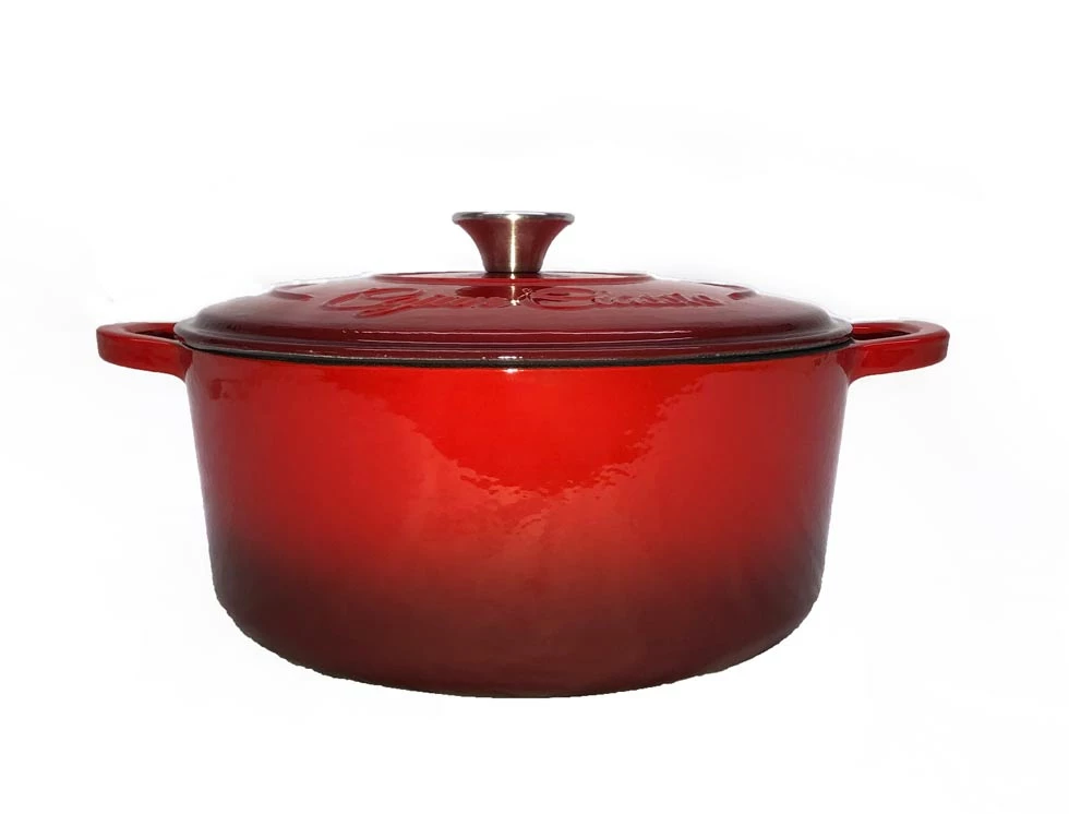 Cajun Classic 5 Qt Enamel Red Dutch Oven Cast Iron Cookware
