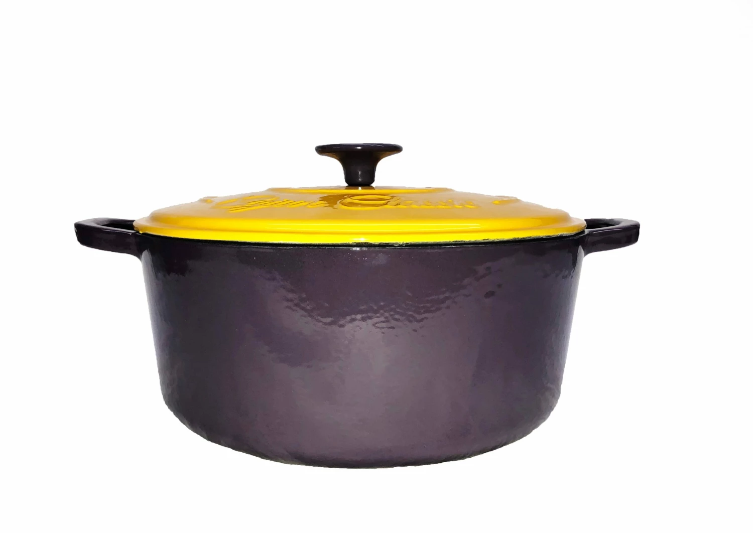 Cast Iron Cookware Cajun Classic 5 Qt Enamel Purple & Gold Dutch Oven