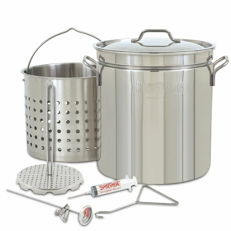Bayou Classic Stainless Steel Turkey Fryer 44 Qt Pot Turkey Fryers