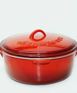 Cajun Classic 12 Qt Enamel Red Dutch Oven Cast Iron Cookware