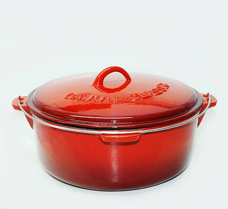 Cast Iron Cookware Cajun Classic 9 Qt Enamel Red Dutch Oven