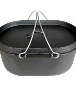 Cajun Classic Cast Iron Oval Casserole Dish Pot
