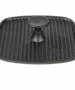 Cajun Classic 8 Inch Square Steak Press Cast Iron Cookware