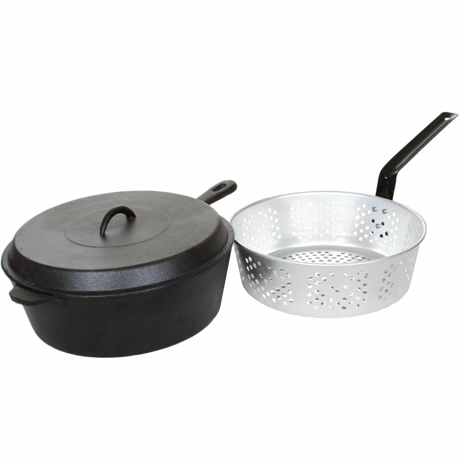 Cast Iron Cookware Cajun Classic Seasoned Cast Iron Chicken Fryer