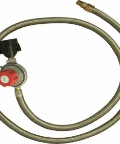 King Kooker Stainless Steel 0-5 PSI Hose & Regulator With Male Pipe Thread And Orifice