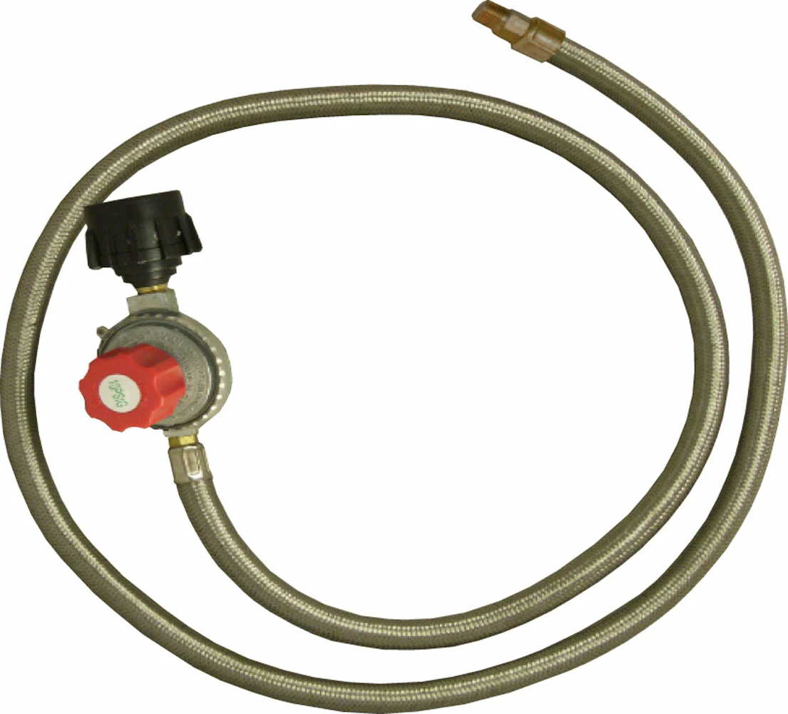 King Kooker Stainless Steel 0-5 PSI Hose & Regulator With Male Pipe Thread And Orifice