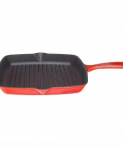 Cajun Classic Red Enamel Grill Pan Skillet