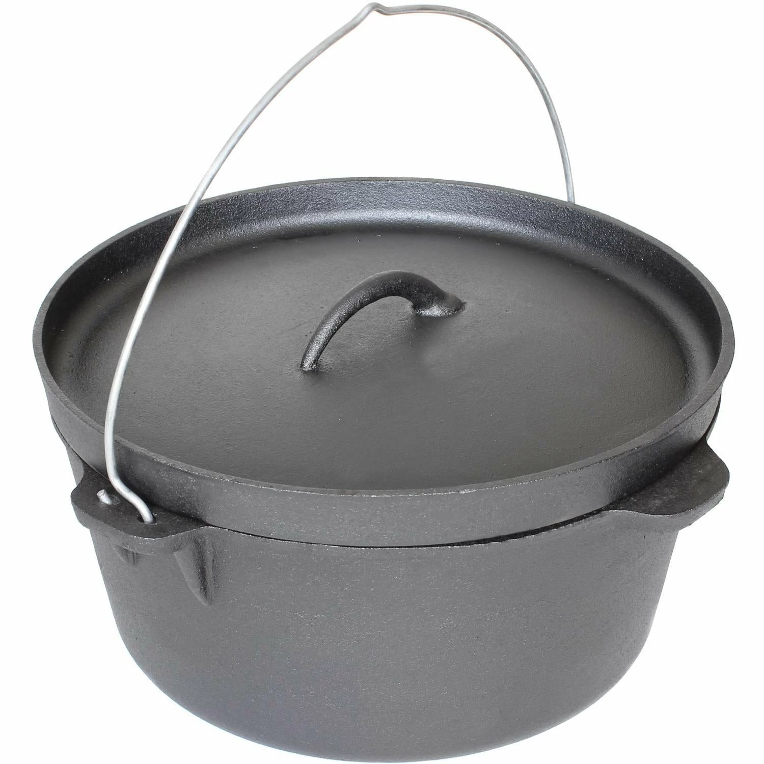 Cajun Classic Seasoned Camp Dutch Oven W/ Biscuit Lid - 16 Qt