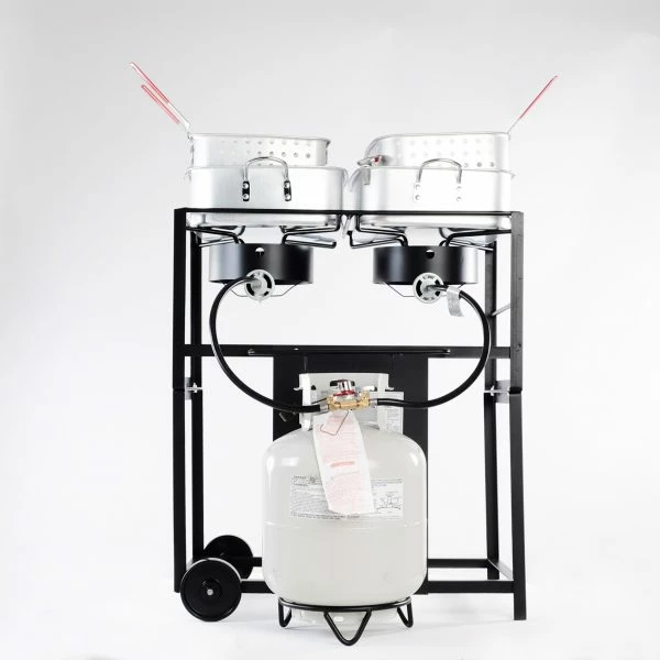 King Kooker Fish Fryers Dual Burner Outdoor Cooking Cart 30 Inches