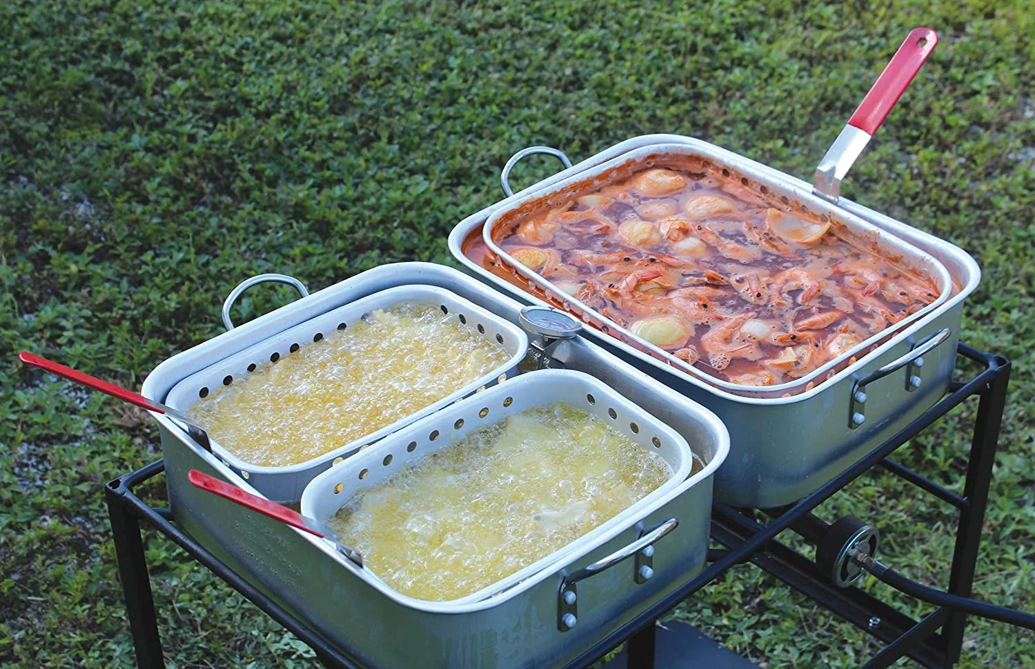 King Kooker Fish Fryers Dual Burner Outdoor Cooking Cart 30 Inches