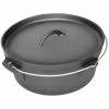 Cajun Classic Seasoned Camp Dutch Oven W/ Biscuit Lid - 20 Qt Cast Iron Cookware