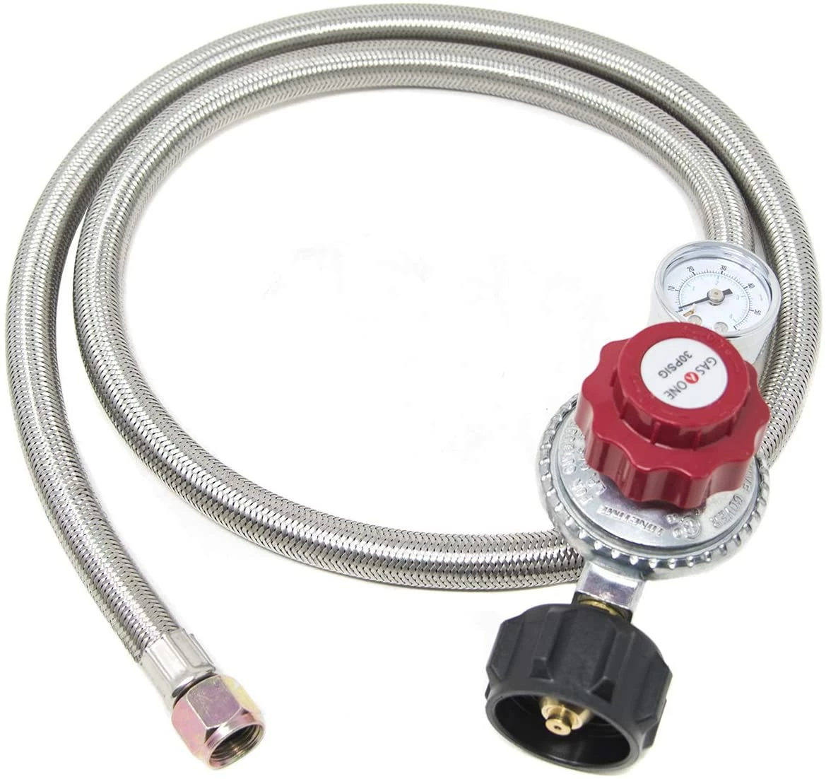 Cajun Outdoor Cooking Propane Parts Deluxe Stainless Steel 0-30 PSI Propane Regulator Kit