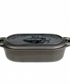 Cajun Classic Cast Iron Cookware Cast Iron Oval Casserole Dish W/ Cast Iron Crawfish Lid