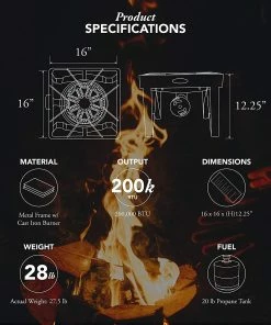 Cajun Outdoor Cooking Heavy Duty Large Pot Outdoor Propane Burner Brew Burners