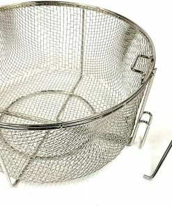 Cooking Accessories Bayou Classic 11" Stainless Fry Basket With Folding Handle