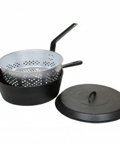 Cast Iron Cookware Cajun Classic Seasoned Cast Iron Chicken Fryer