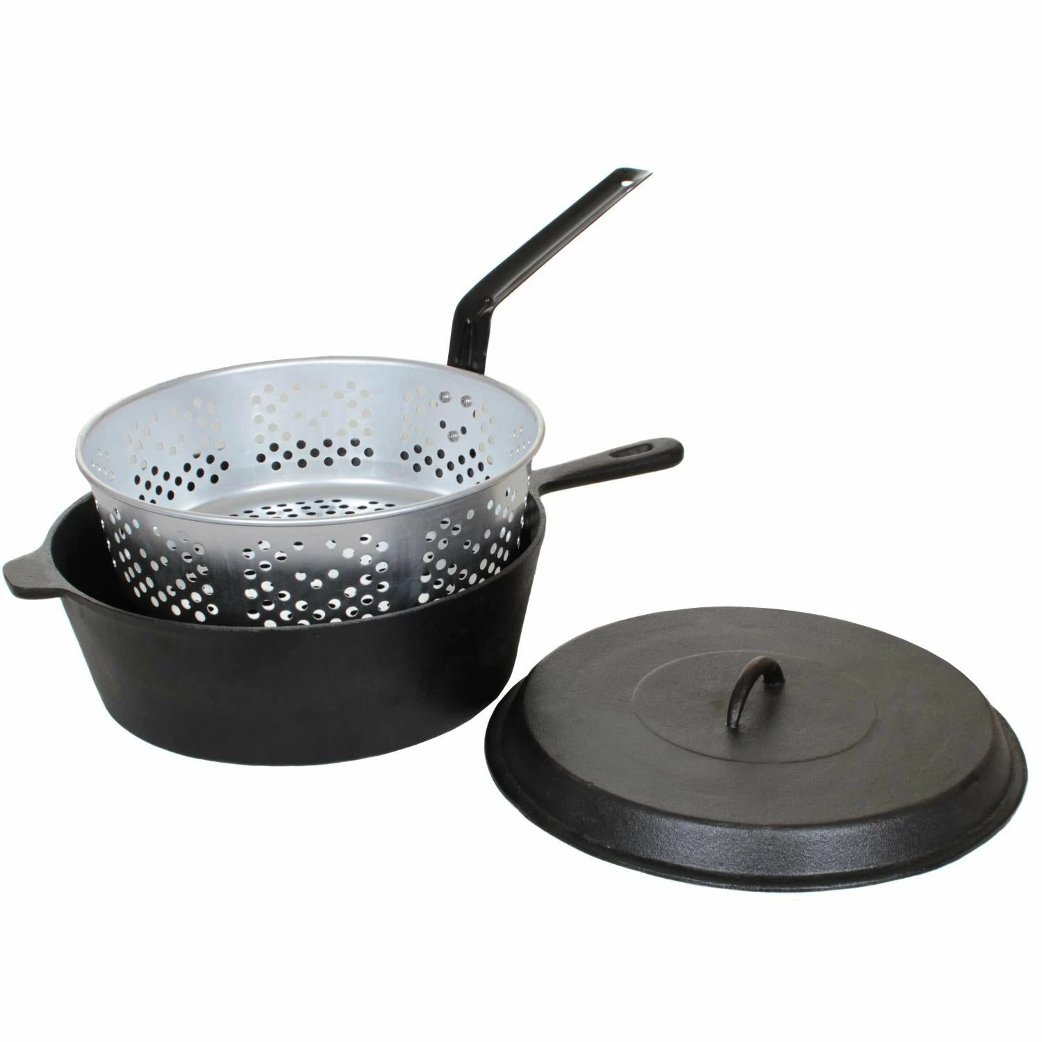 Cast Iron Cookware Cajun Classic Seasoned Cast Iron Chicken Fryer