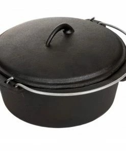 Cajun Classic Seasoned Cast Iron Dutch Oven Pot - 4.5 Quart Cast Iron Cookware