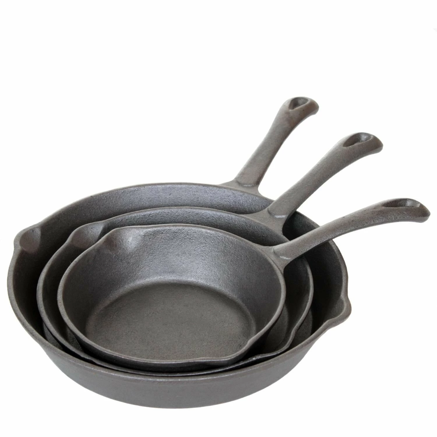 Cast Iron Cookware Cajun Classic Cast Iron Skillet Set - 6, 8 & 10 Inch Unseasoned
