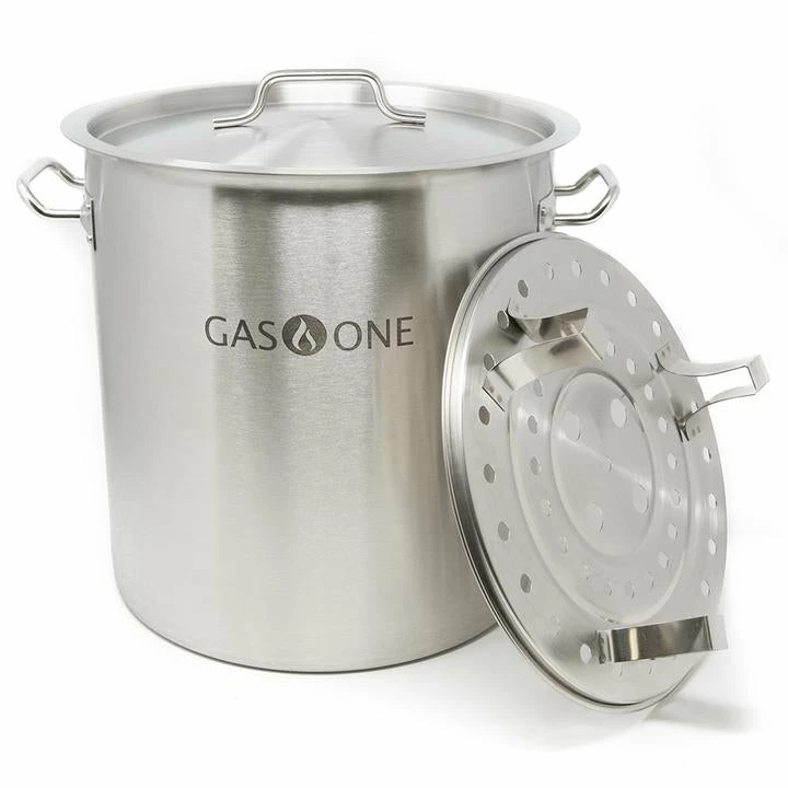 Cajun Outdoor Cooking Stainless Steel Stockpot W/Steamer 32 QT