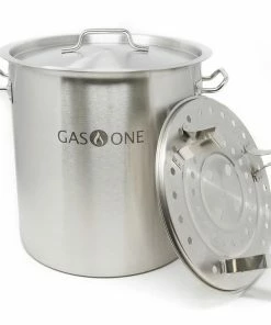 Cajun Outdoor Cooking Stainless Pot Steamers Stainless Steel Stockpot W/Steamer 40 QT