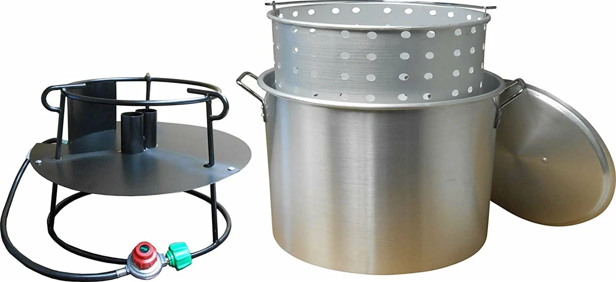 King Kooker Outdoor Double Jet Cooker Kit With 90 Quart Aluminum Pot Stock Pots