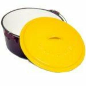 Cajun Classic Enamel Coated Purple & Gold Dutch Oven - 4.5 Quart Cast Iron Cookware