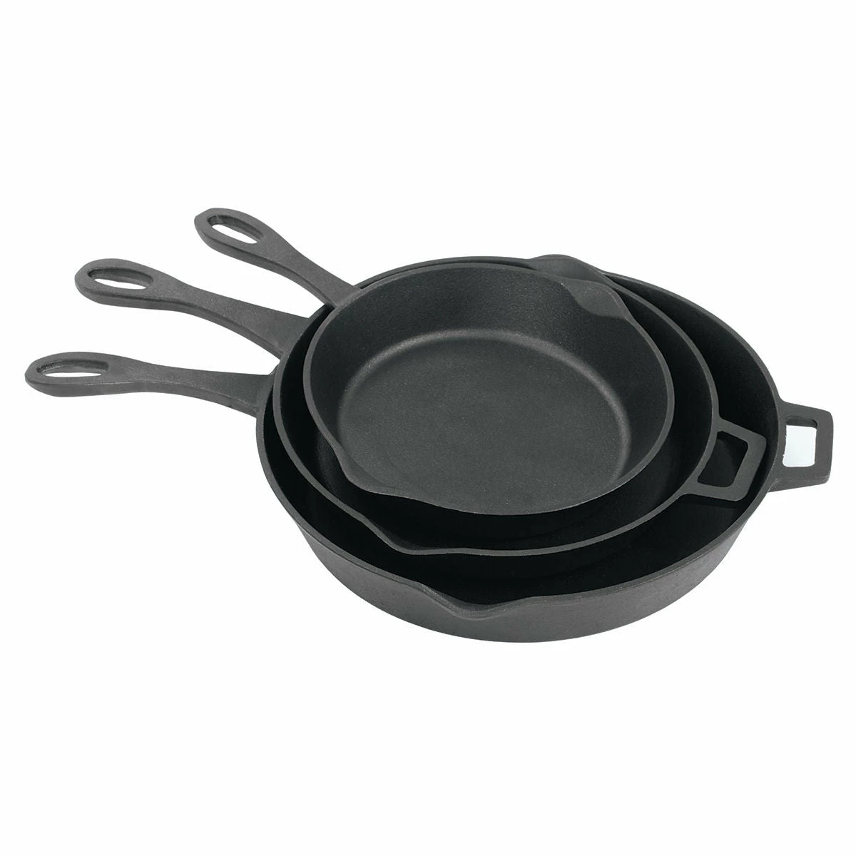 Cast Iron Cookware Bayou Classic 3 Piece LARGE Cast Iron Skillet Set