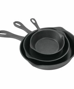 Cast Iron Cookware Bayou Classic 3 Piece Cast Iron Skillet Set