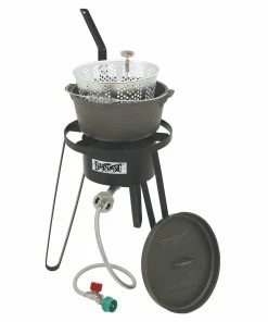 Bayou Classic Cast Iron Deep Fryer Cooking Kit Cast Iron Cookware