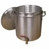 King Kooker Stock Pots Aluminum Boiling Pot With Drain Valve, Basket And Lid 120 Qt