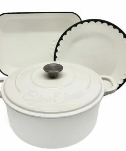 Cajun Classic 5 Qt Enamel White Dutch Oven